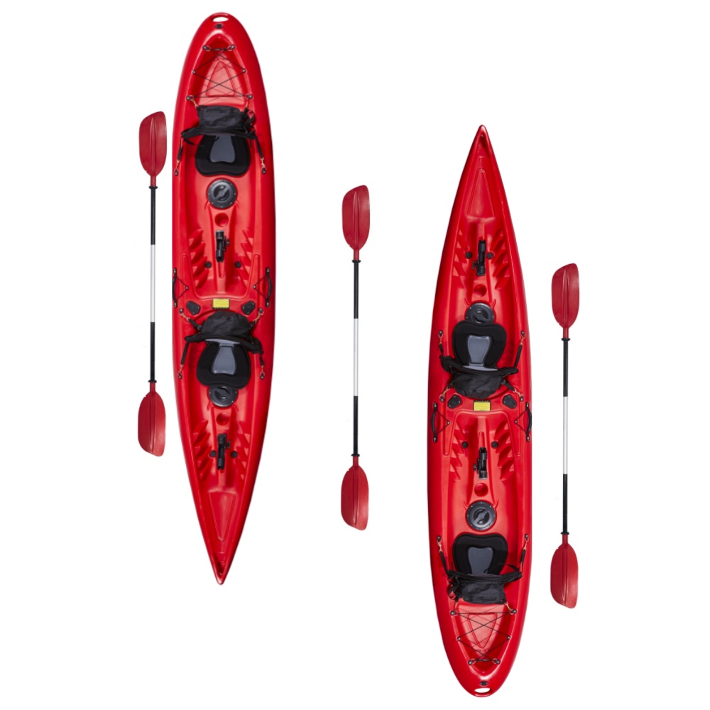 Fishing Kayak Pedal Drive - 3.9m Double-Seater Rotomolded Plastic Kayak for