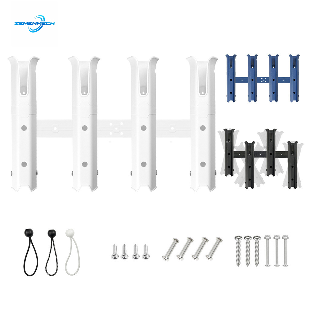Fishing Kayak Rod Holder - Adjustable Four Pole Plastic Fishing Rod