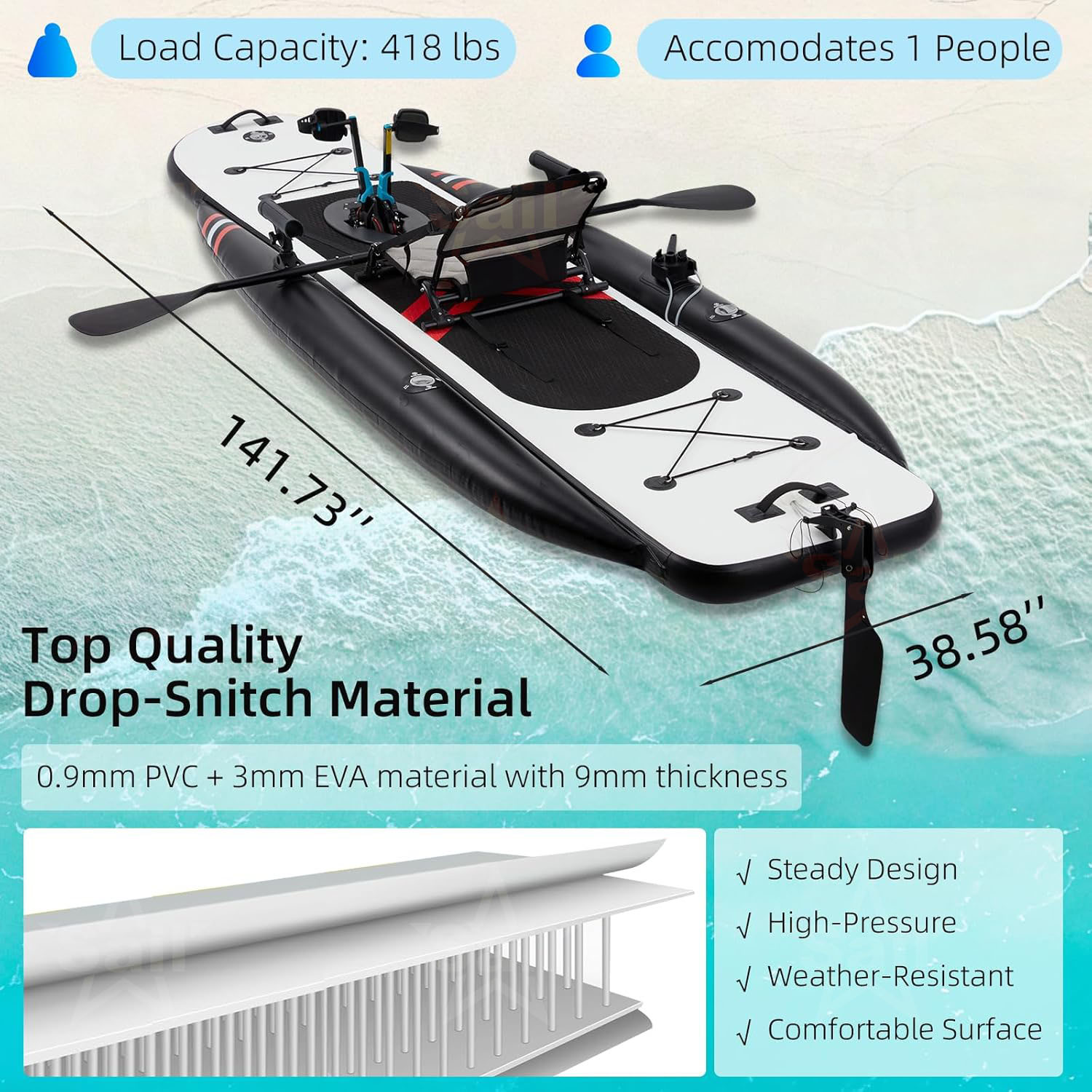 High Quality Inflatable Pedal  - Fishing Kayak Pedal Drive recension och pris